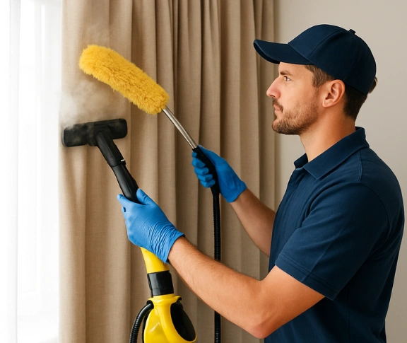 Trusted drapes cleaning technician Matty Curtain Cleaning newstead QLD