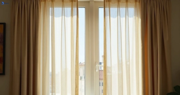 Dull dusty drapes in newstead before professional cleaning